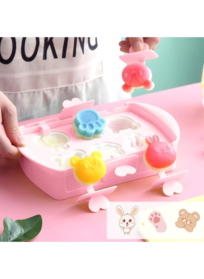 ChicAbode مصغرة المصاصة العفن ، 6 شبكة عصامي العفن ، سيليكون المصاصة ، من السهل الافراج عن وتنظيف المصاصة العفن والعفن المعاد تدويرها الكرتون المصاصة الوردي - Image 2